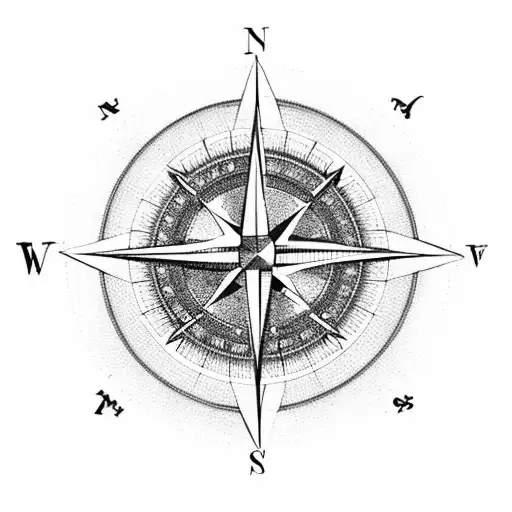 A Compass Surrounded By Landmarks From Your Roadtrip Across The Usa