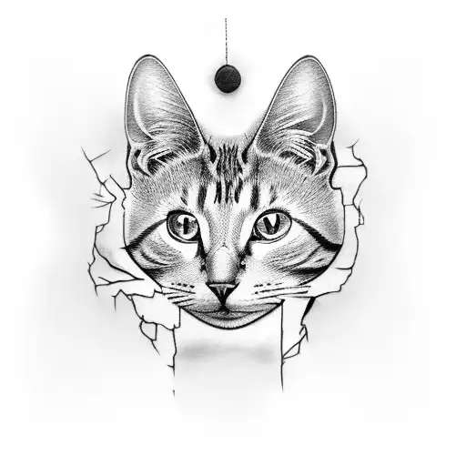 Broken Mirror With Chesire The Cat Smile Fading From Behind The Cracks