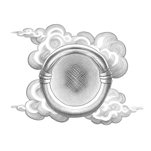 Ring Made Of Clouds Over A Finger