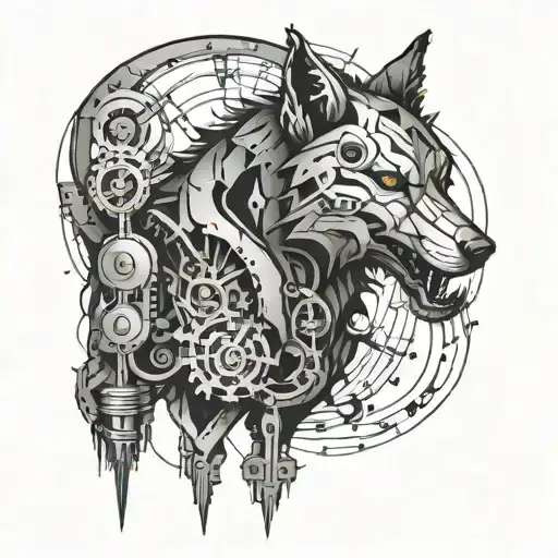 A Mechanical Wolf Inspired By Alternative Metal Album Cover Art