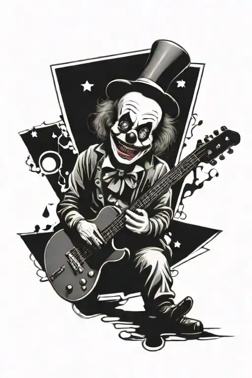 Art The Clown Holding A Guitar On Concert Stage