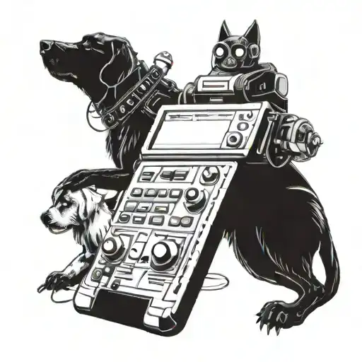 A Cybernetic Dog Playing Video Games With Its Family