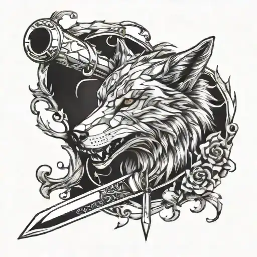 I Have Dagger With A Wolf Head And Want To Add Something Around It To Make A Full Sleeve