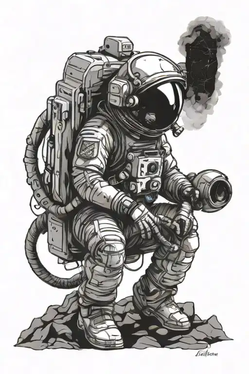 Astronaut Thinker Statue