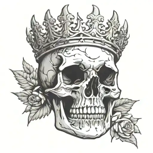Skull With Thorn Crown Hand Placement