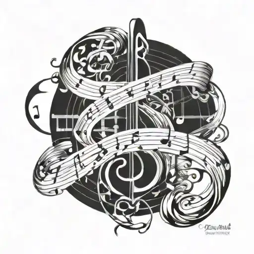 Inspirational Quote In A Unique Font Intertwined With Musical Notes