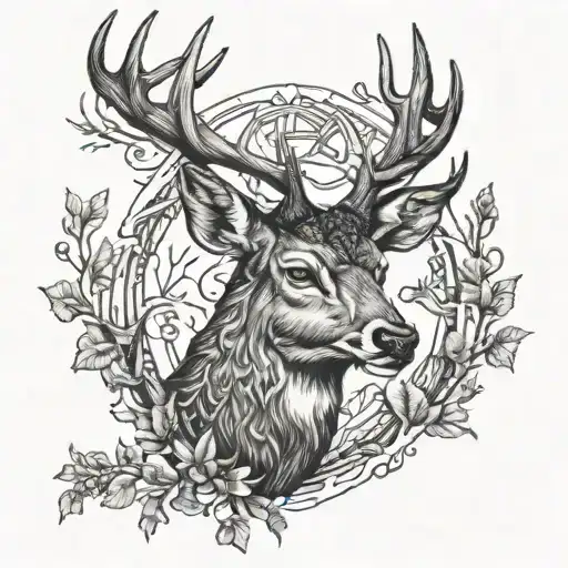 Deer Head And Antlers