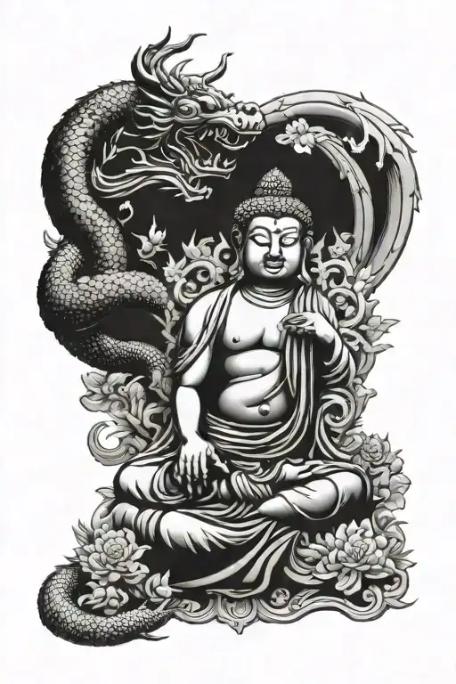 Budha And Dragon Wrapped