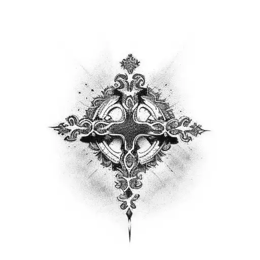 Cross With Gothic Design