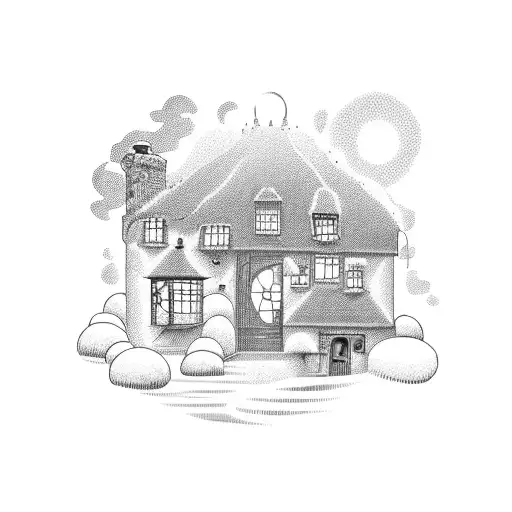 Old House With A Person Inside Drinking Coffee