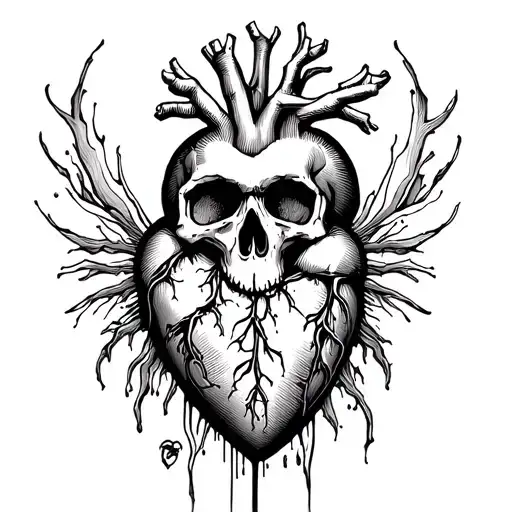 Heart And Death In A Style Destroy All Religious Symbols
