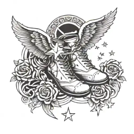 Foot Print Angel Wings Star Sign