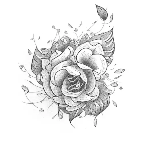 An Open Book With Delicate Flower Petals Falling Out