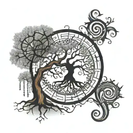 Tree Of Life Dna Double Helix Trunk Surrounded