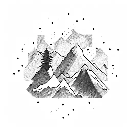 A Mountain Range Embedded With A Cross On The Forearm