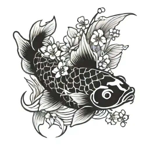 Cherry Blossom Koi Fish