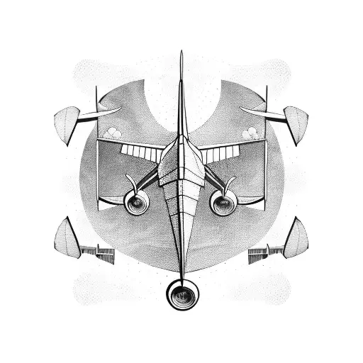 An Abstract Composition Of An Airplane Made Up Of Musical Instruments