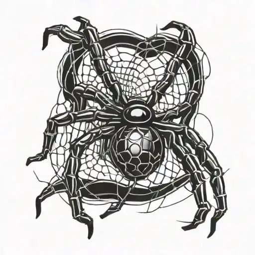 Black Widow Tattoo With Web Design