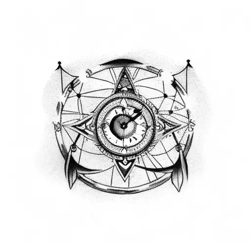 Moon Dreamcatcher Hourglass Compass Arrow Clock