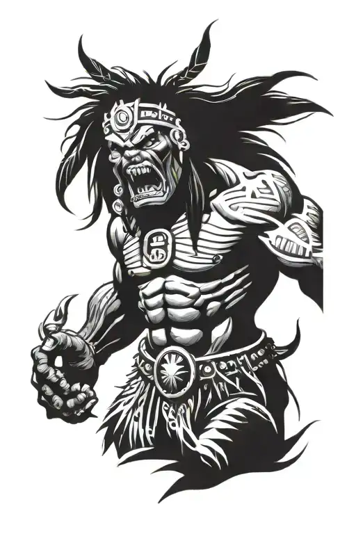 Native American Chief Hulk Monster Roaring