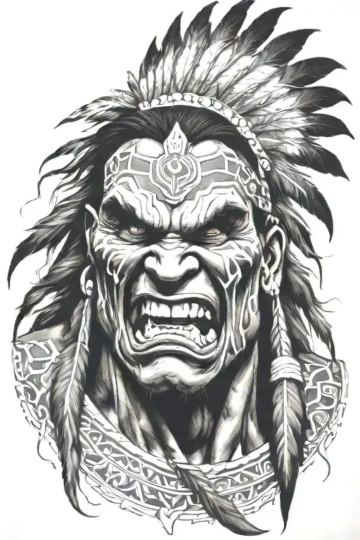 Native American Chief Hulk Monster Roaring