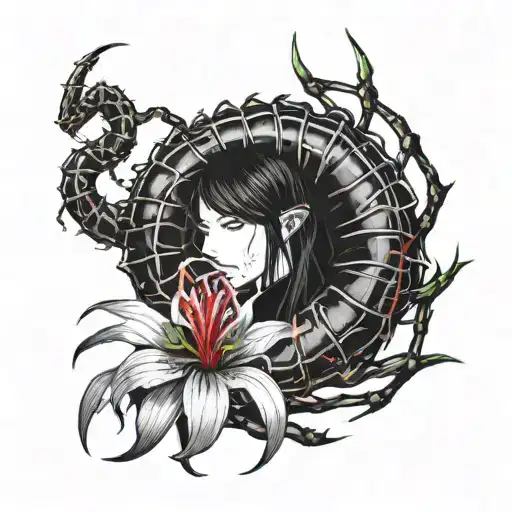 Tokyo Ghoul Centipede With Red Spider Lily