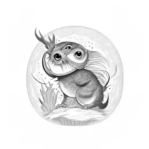 Taxidermy From Lenore Cartoon In Oval Frame