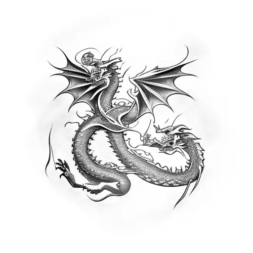 Dragon With Metal Music