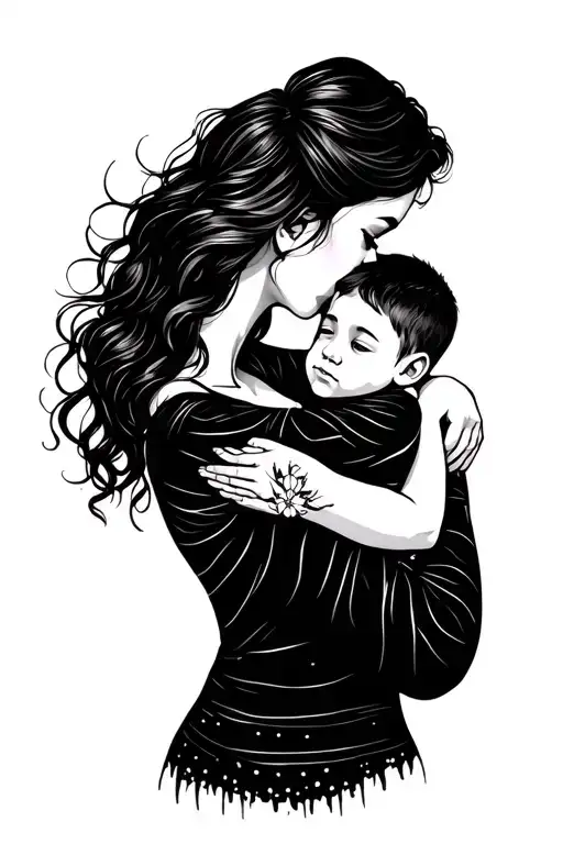 Mom Hugging Son