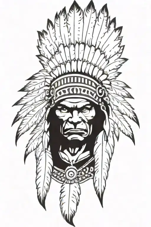 Native American Chief Feather Head Dress Hulk Angry Screaming Full Body