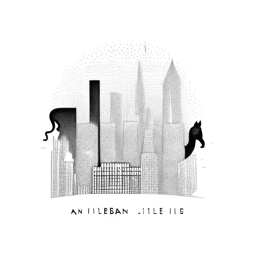 An Urban Skyline With A Hidden Cat And Dog