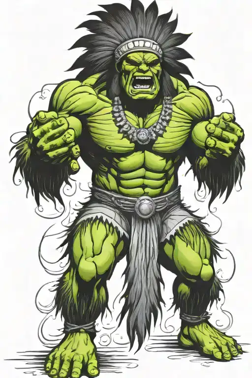 Full Body Hulk Indian Chief Angry Yelling