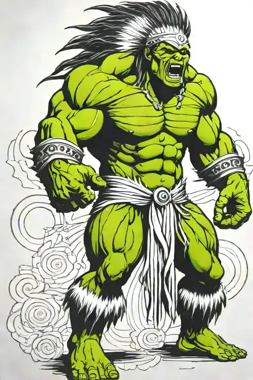 Full Body Hulk Indian Chief Angry Yelling