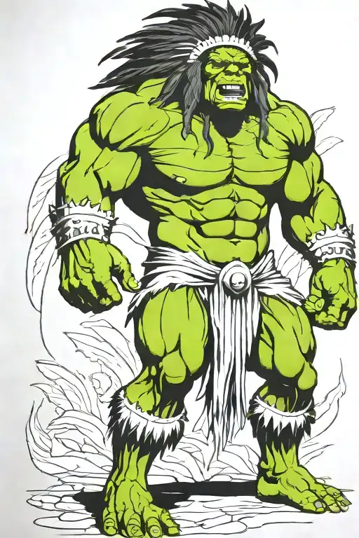 Full Body Hulk Indian Chief Angry Yelling
