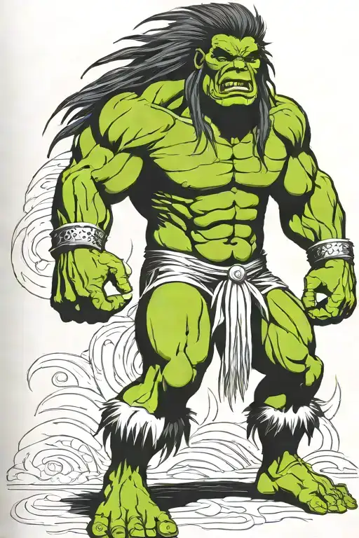 Full Body Hulk Indian Chief Angry Yelling
