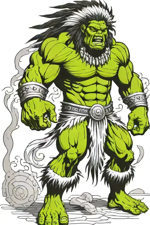 Full Body Hulk Indian Chief Angry Yelling