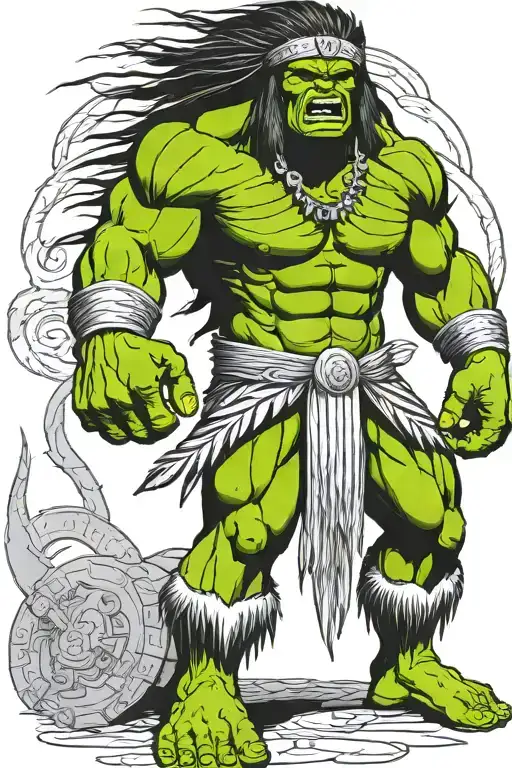 Full Body Hulk Indian Chief Angry Yelling