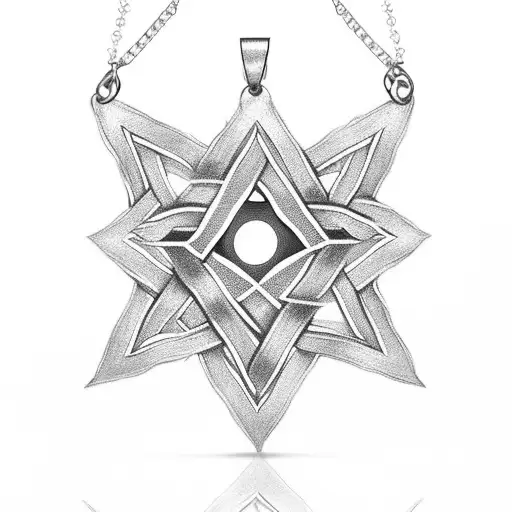 Wire Necklace With Star Of David Pendant