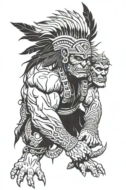 Native American Chief Full Body Hulk Mutant Angry
