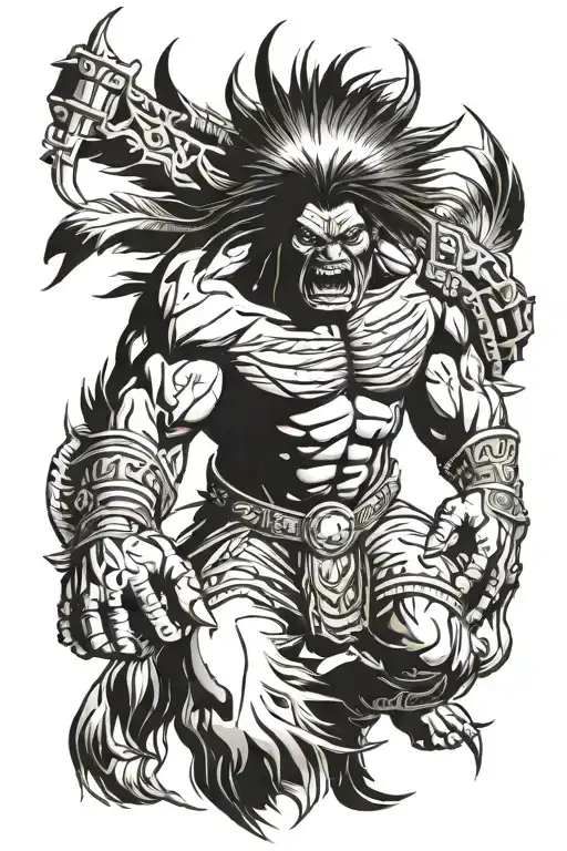 Native American Chief Full Body Hulk Mutant Angry