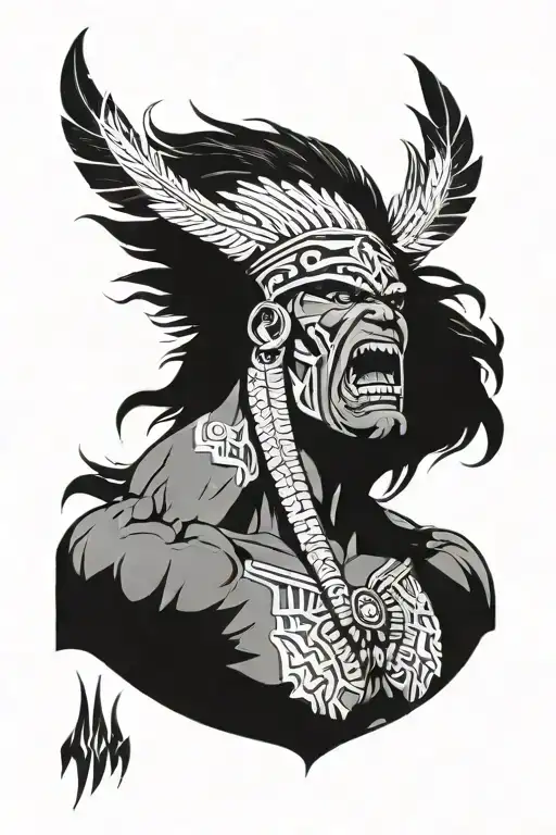 Native American Chief Full Body Hulk Mutant Angry