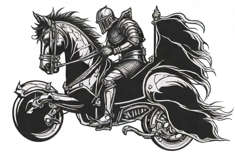 A Knight Riding A Car