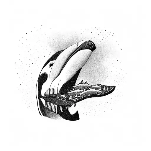 A Killer Whale Emerging From A Dark Abyss With A Gaming Controller In Its Mouth