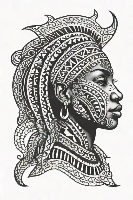 Pretty Traditional African Tattoo With African Tribal Patterns