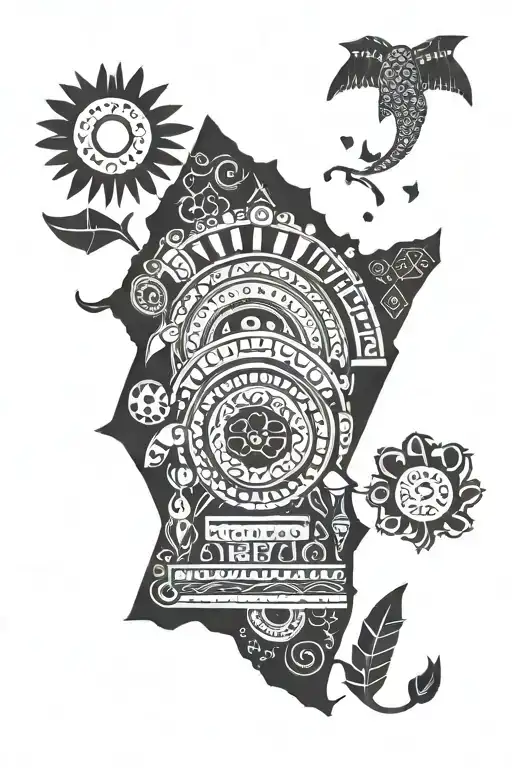 Traditional African Tattoo With African Tribal Patterns