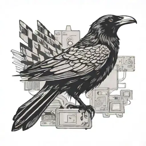 Black Crow With Computer