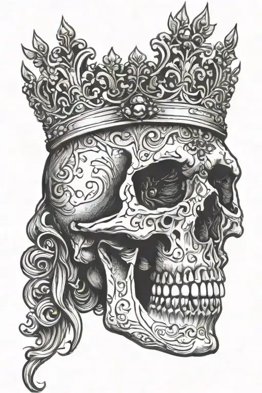 Skull Wearing A Crown