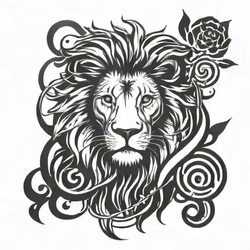 Lion And Music Notes Floating