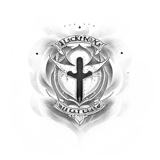 A Blackwork Tattoo Of A Medical Center Symbol Incorporating Elements Of Harley Quinn