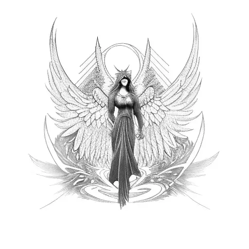 Phoenix With Guardian Angel